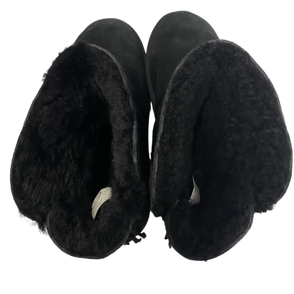 Koolaburra by UGG Women's Jaelyn Mini Black Suede Fur Boots Size 10 - Picture 10 of 16